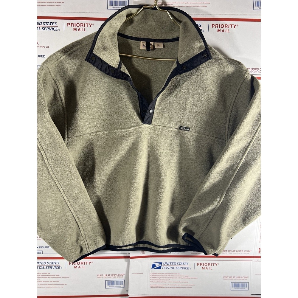 Vintage Woolrich Sweater Mens 2X Polartec‎ Fleece Snap Pullover 1/4 Jacket 90s